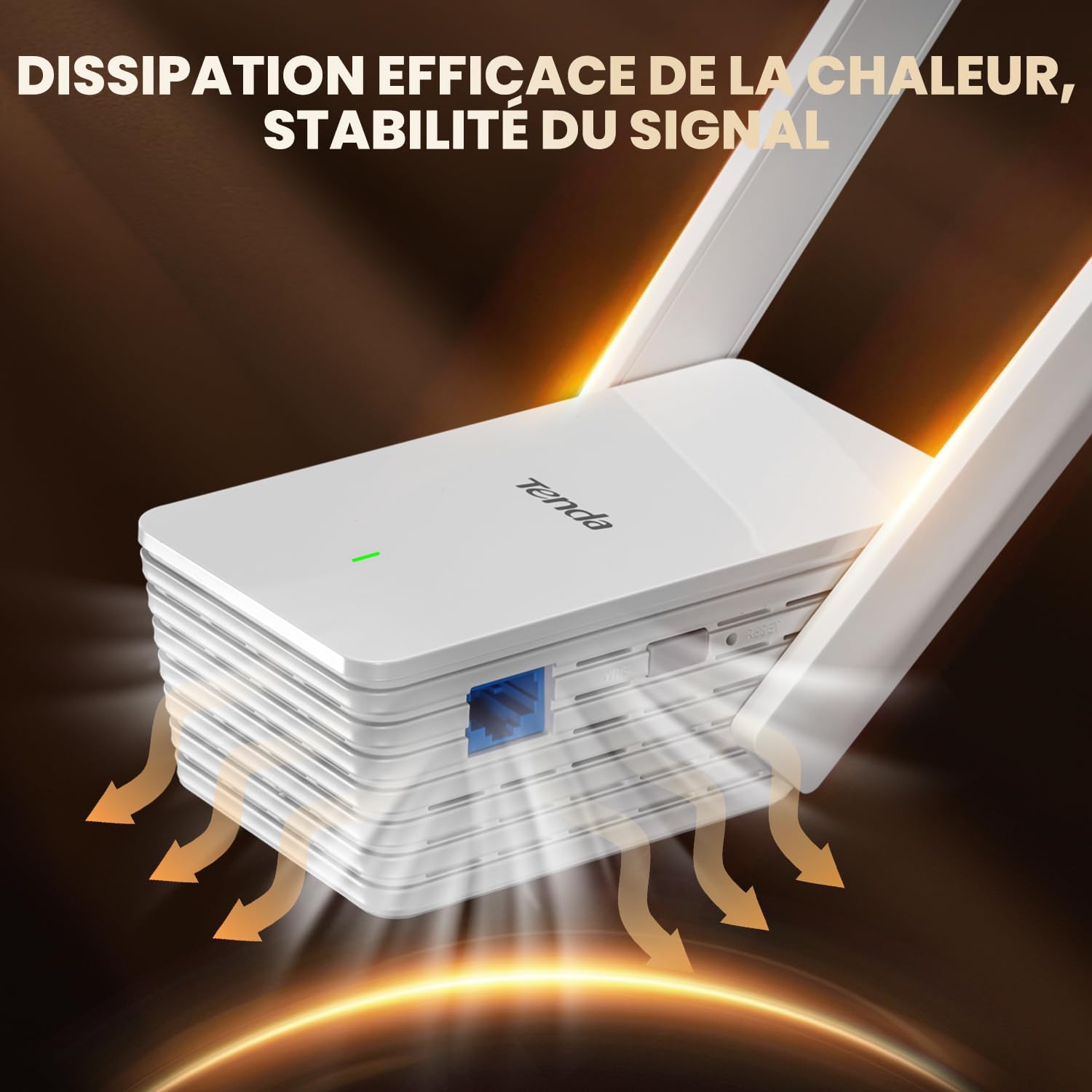 Tenda A23 Répéteur WiFi 6 AX1500, Extenseur WiFi Bi-Bande, Port Gigabit, Antennes 2 x 5dBi, LED de Signal Intelligent, Installation Facile, WPA3 – Image 4